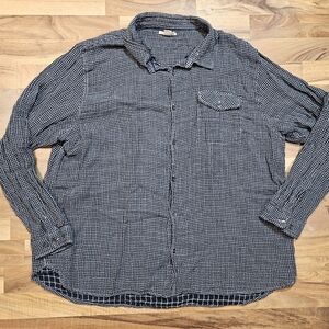 Carbon2Cobalt Men's XXL Blue White Textured Check Long Sleeve Shirt 100% Cotton